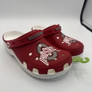 Ohio State- Crocs Classic Clogs Red Unisex Adult Men's 5‎ Women's 7 New w/Tags